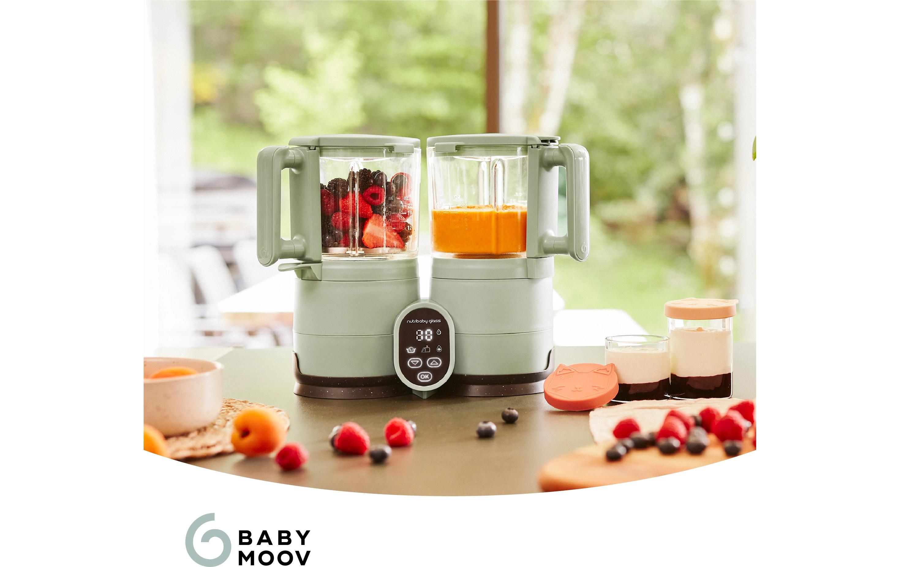 Nahrungszubereiter Nutribaby Glass Green Celadon<br>Babynahrungszubereiter in ökologischem Design für gesunde Mahlzeiten