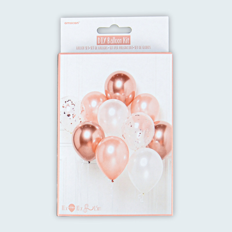 Set de 10 ballons couleur or et rosé