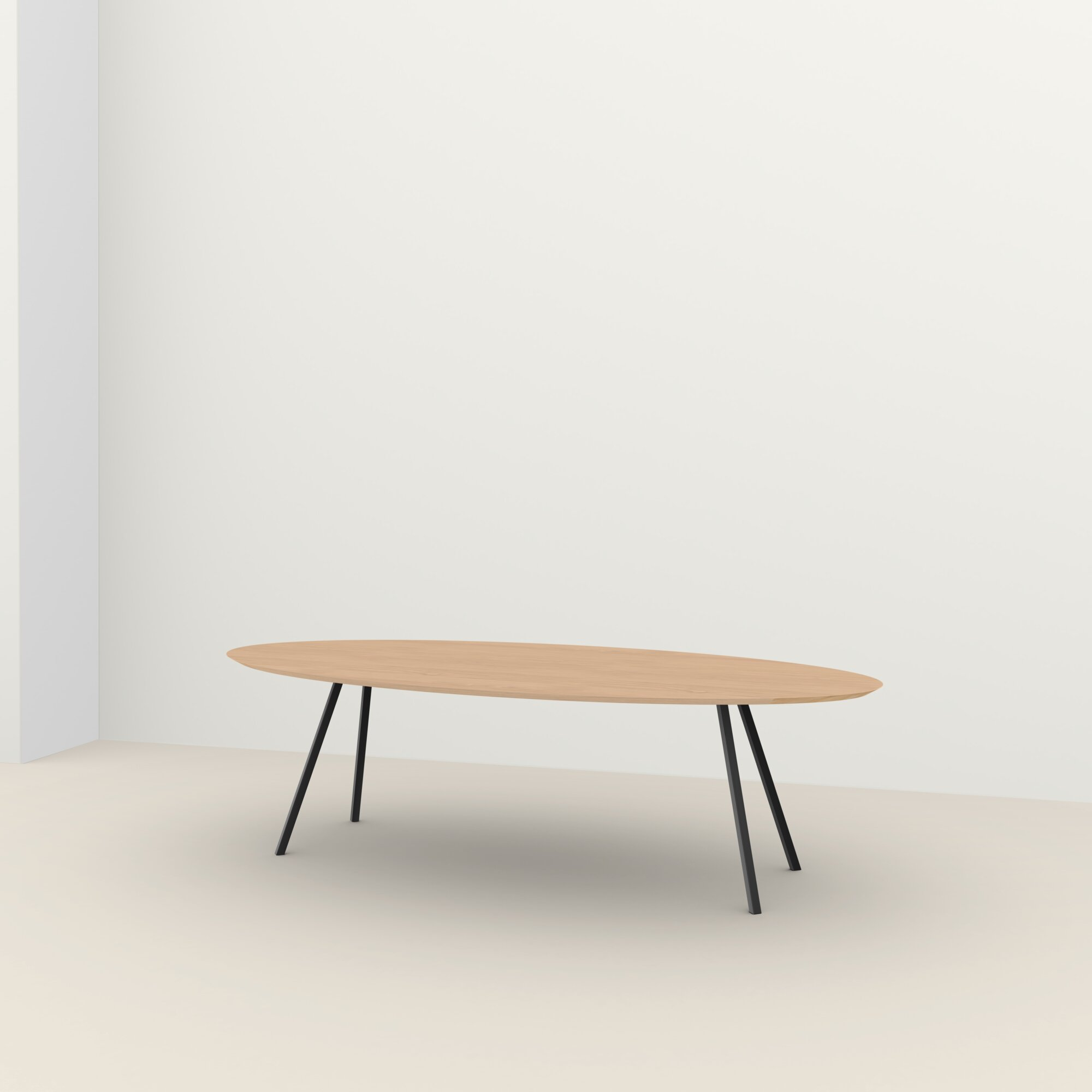 Studio HENK tafel Slim Co Ovaal, zwart frame - Smart Collectie 260 x 120 cm | Eikenhout | Verjongde rand | Frame Zwart