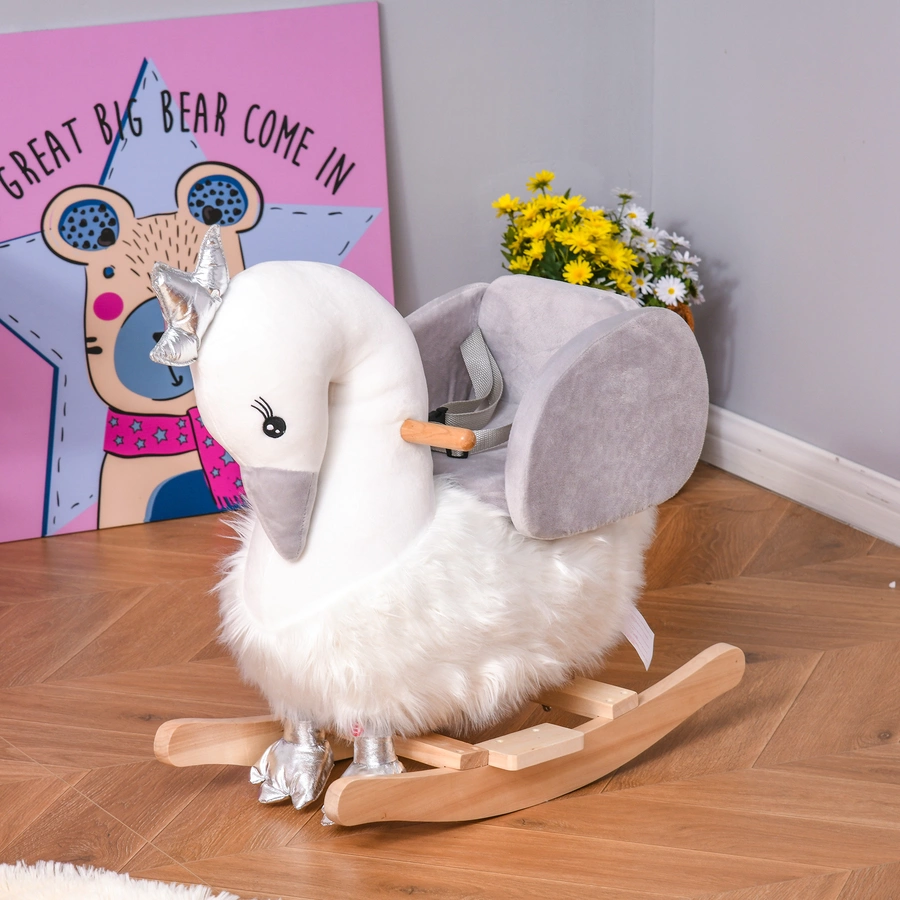 HOMCOM Schaukeltier als Schwan weiß, grau