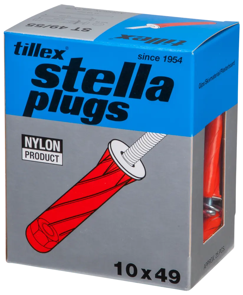 Tillex Plugs pan 5 x 55 mm - rød 25-pak