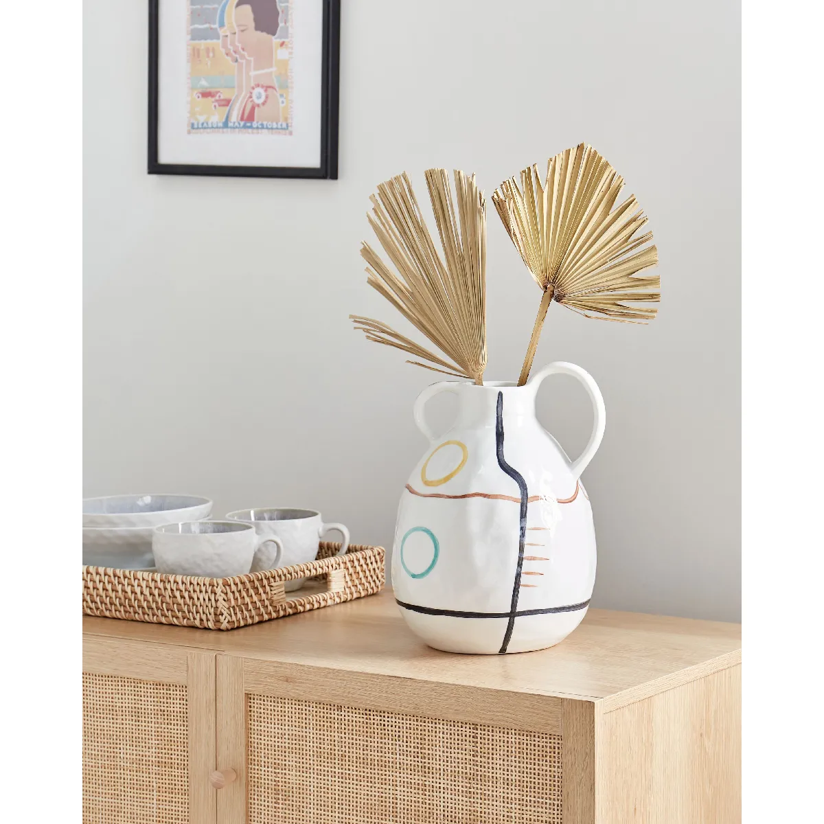Beliani Vase DORY Blanc