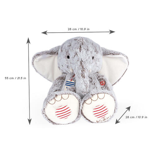 Eléphant Noa Prestige 55 cm Gris - KALOO