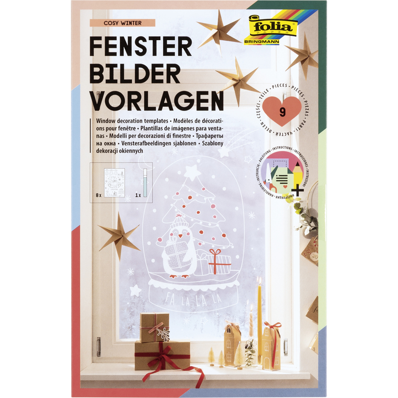 Folia Fensterbilder Vorlagen Cosy Winter, bunt