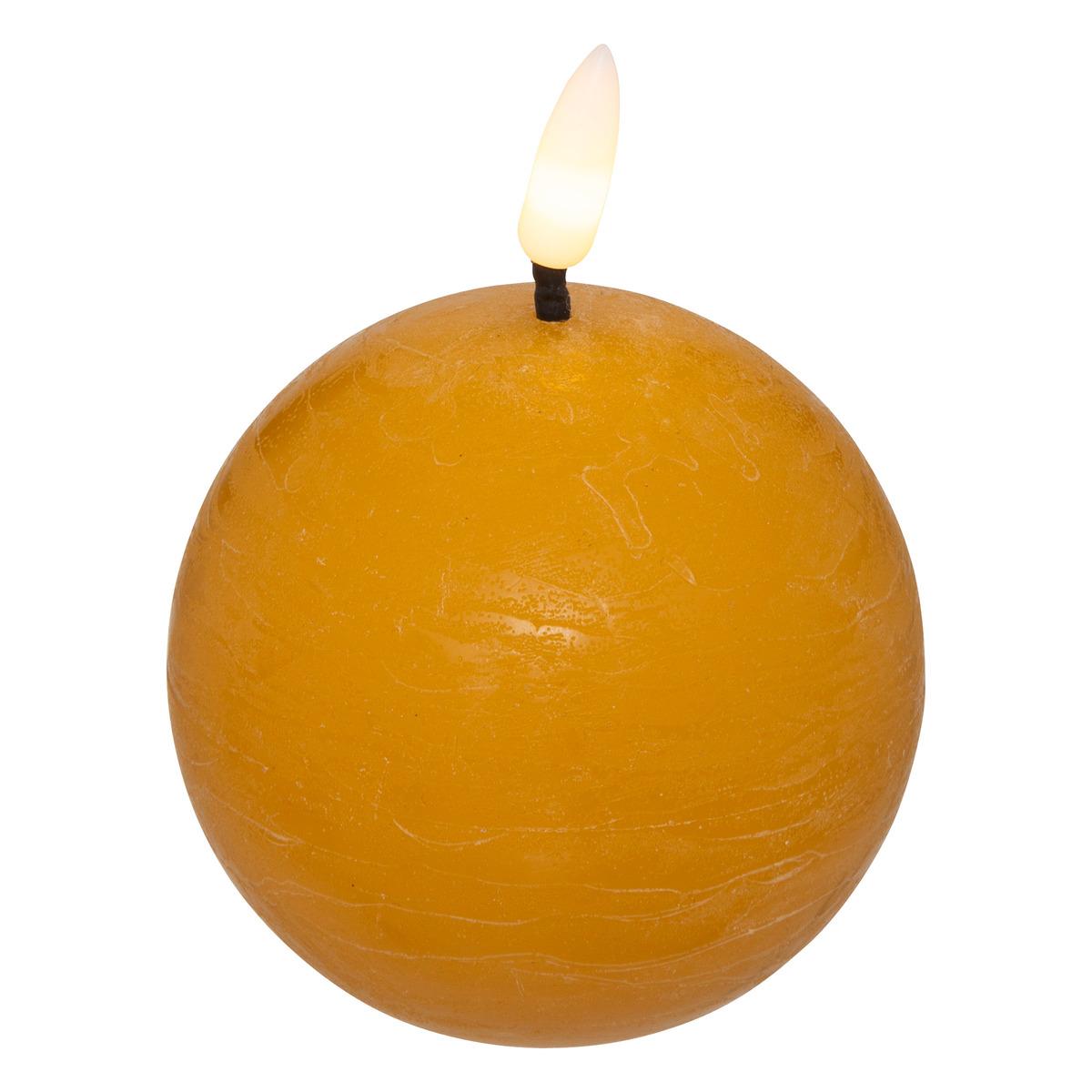 BOUGIE BOULE LED MOLIA JAUNE D.8CM