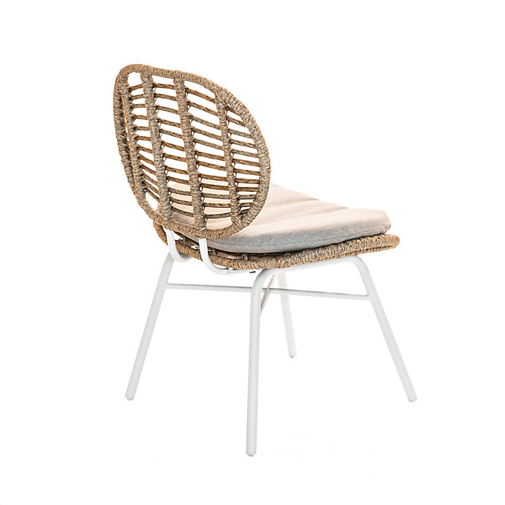 Chaise résine pied acier blanc Flores
