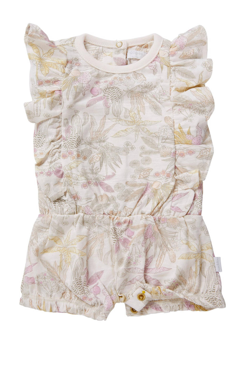 Noppies babyplaysuit Nola ecru/beige/lila/geel