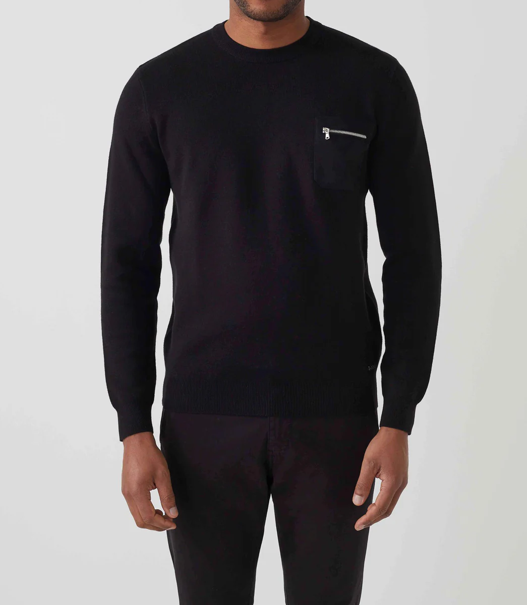 Pull col rond noir 