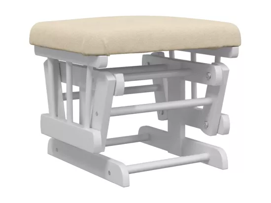 Chaise berçante avec repose-pied Blanc crème Tissu