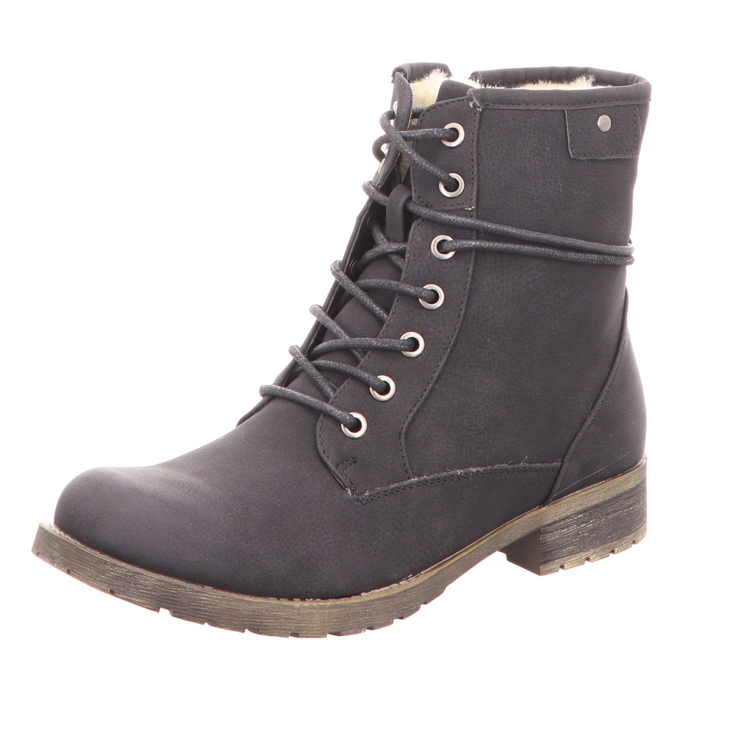 Alyssa Damen-Schnürstiefelette gefüttert Schwarz