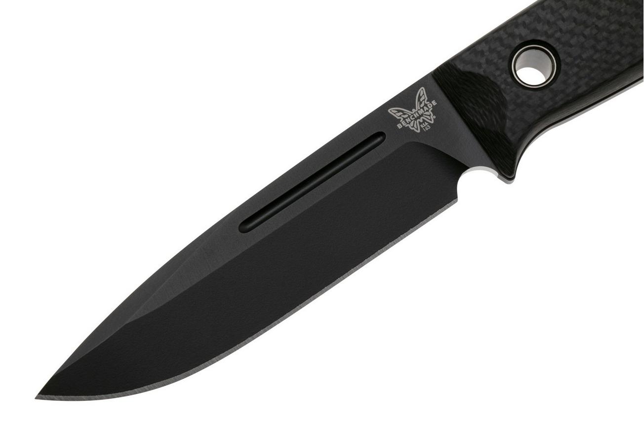 Benchmade Bushcrafter 163BK Black Cerakote CPM-CruWear, Carbon Fiber, bushcraftmes, Sibert design