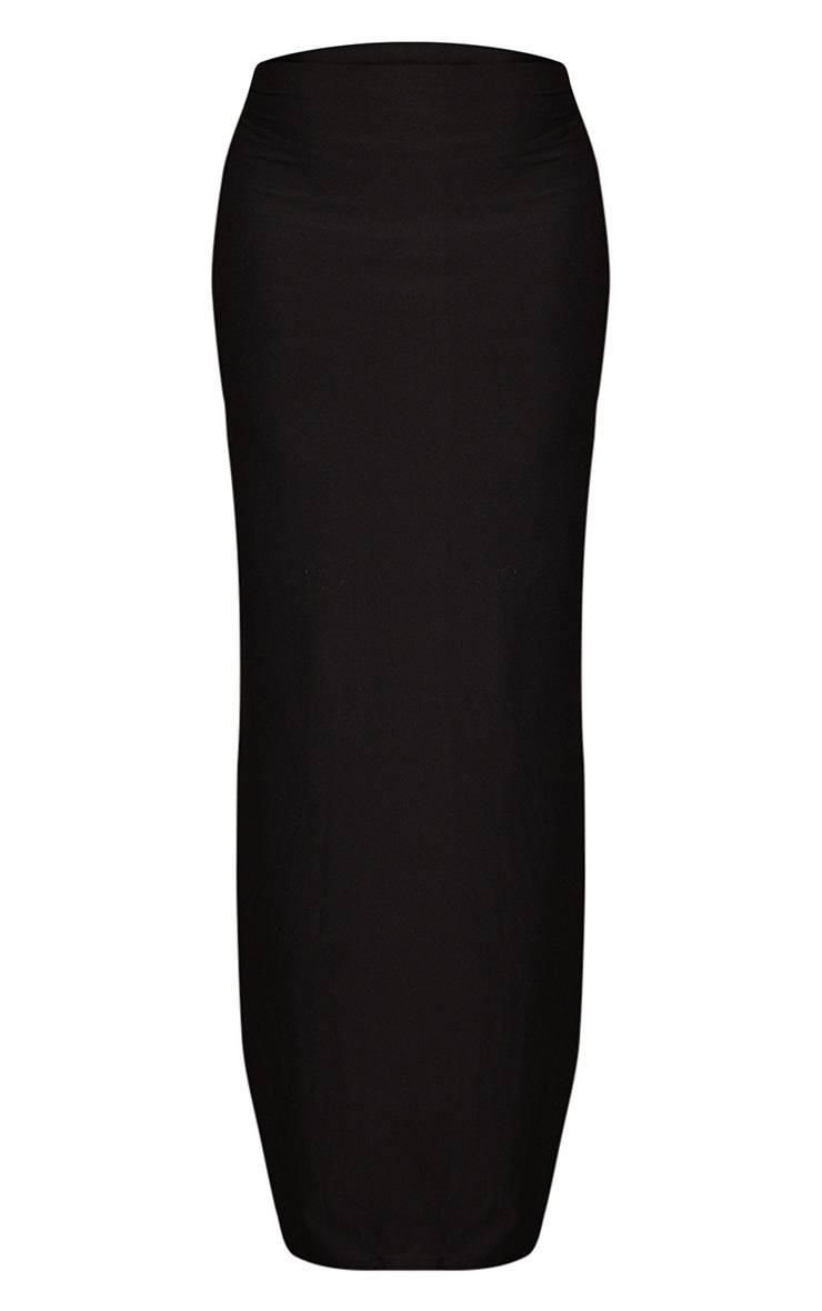 Noir Jupe Maxi Taille Basse Toucher Doux
