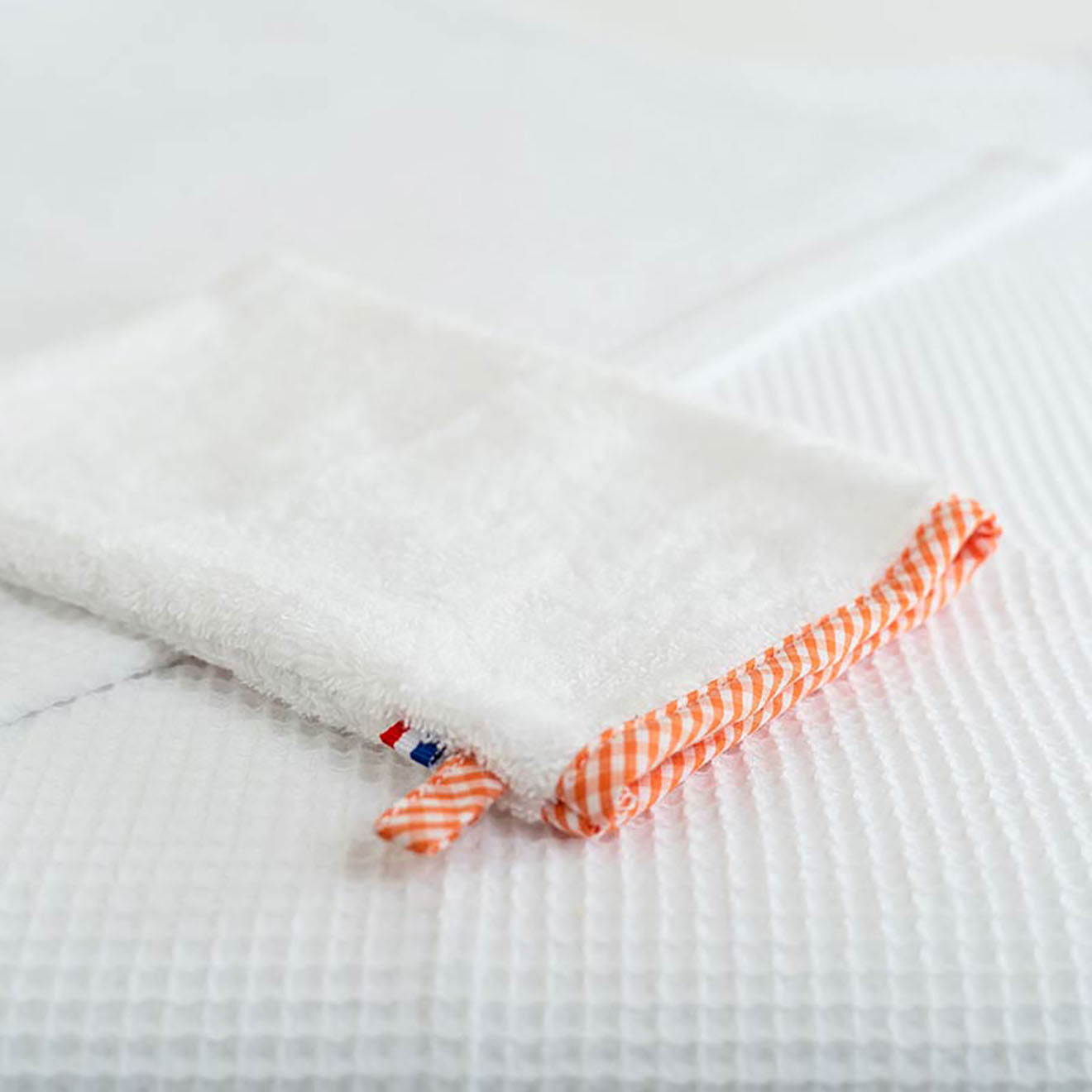 Papate Gant de toilette en Coton Bio blanc - 15x20 cm