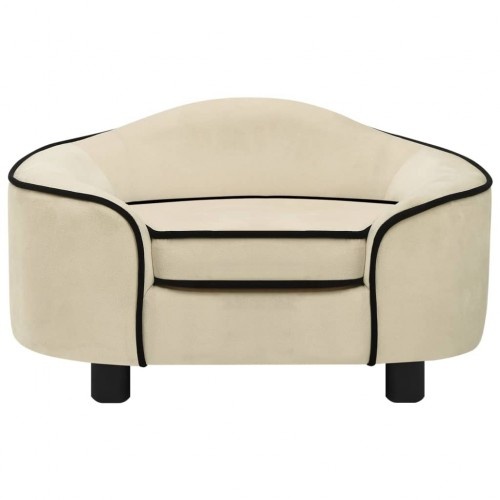 Sofá redondo creme para cães Vidaxl