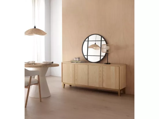Miroir rond diamètre 80 avec encadrement en métal noir