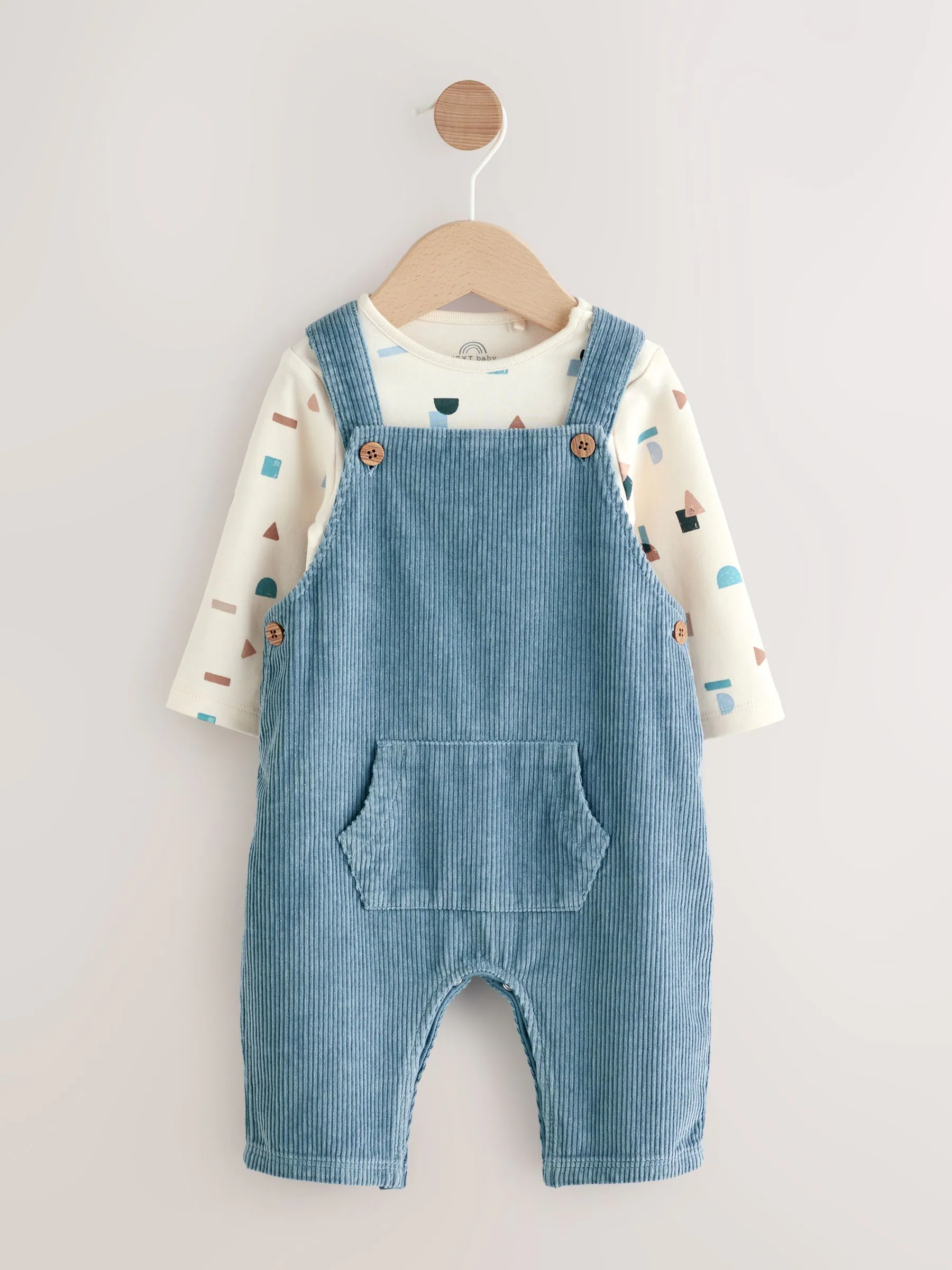 Normaal blauw - Babyset van tuinbroek en rompertje (0mnd-2jr)
