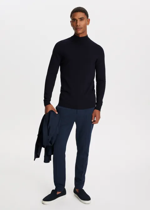 Pique chino slim fit blauw (BLW.D)