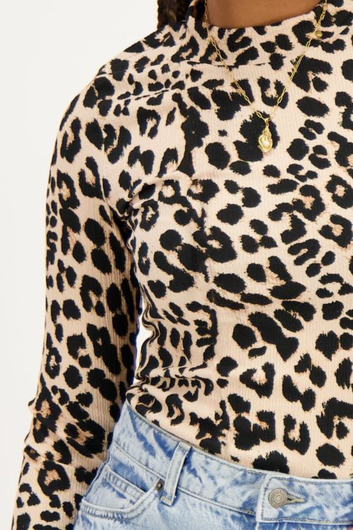 Panterprint top met col