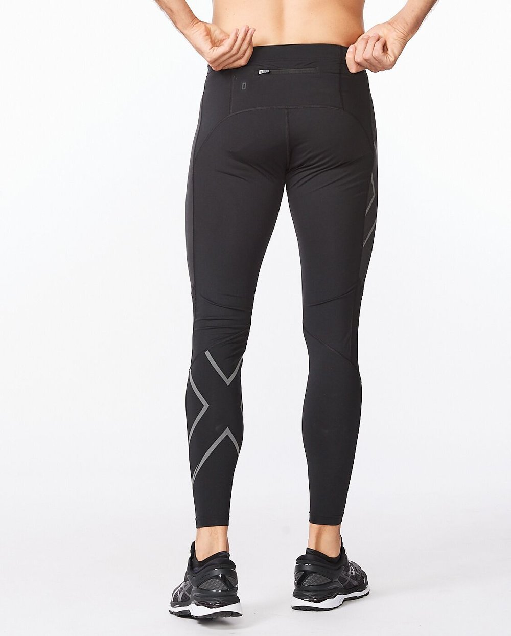 Wind Defence Comp Tights Man BLK/SSR/Black/Striped Silver R