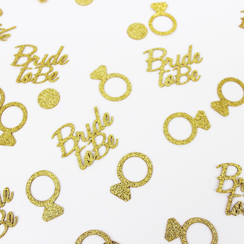 (16g) 35mm Papier Konfetti Junggesellinnenabschied Dekoration Ring Streukonfetti Bride To Be Tischdekoration Glitzer - Gold