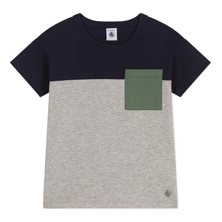 Petit Bateau T-shirt Myself Colorblock | Gris chiné
