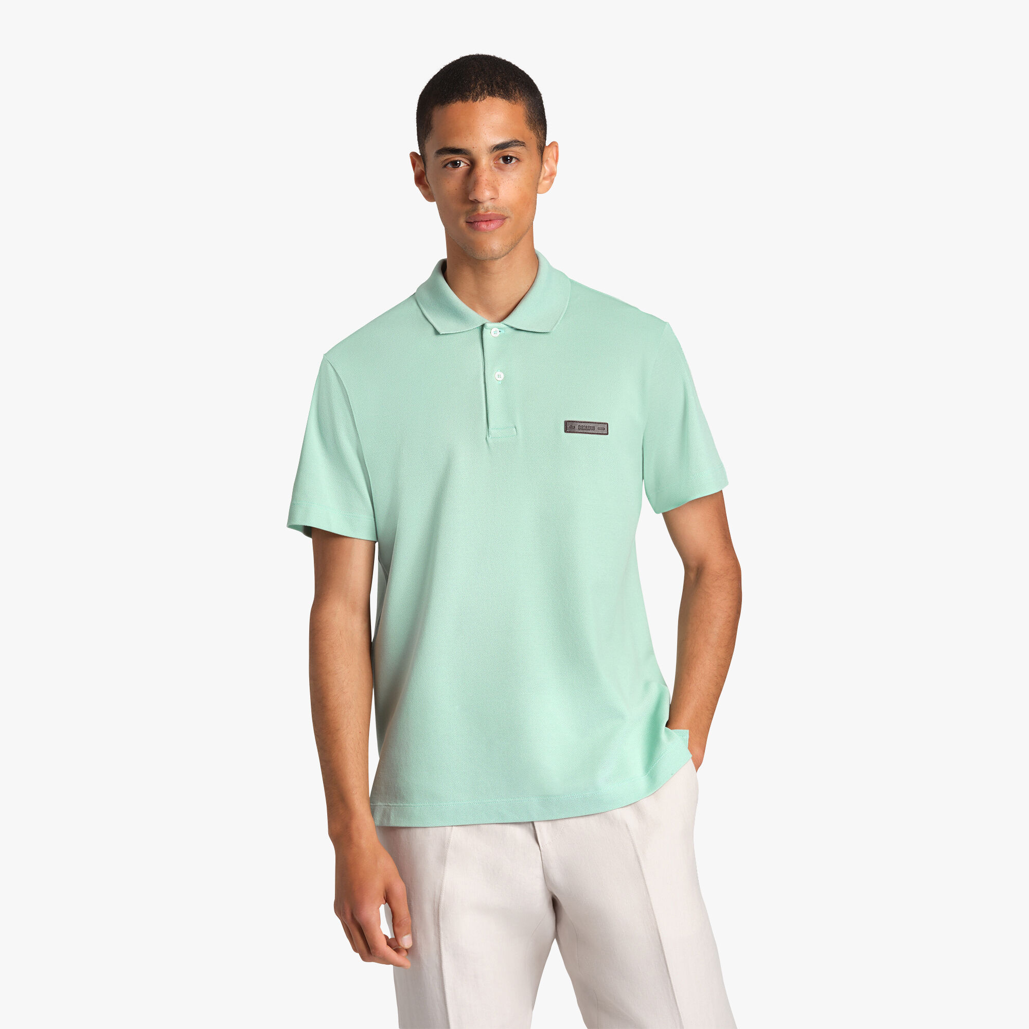 Polo Avec Étiquette En Cuir