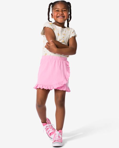 jupe-culotte enfant ajouré rose