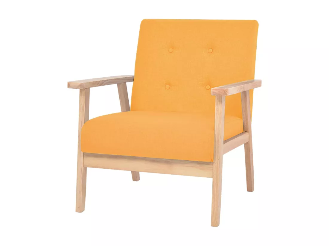 Ensemble de canapé 2 pièces Tissu jaune