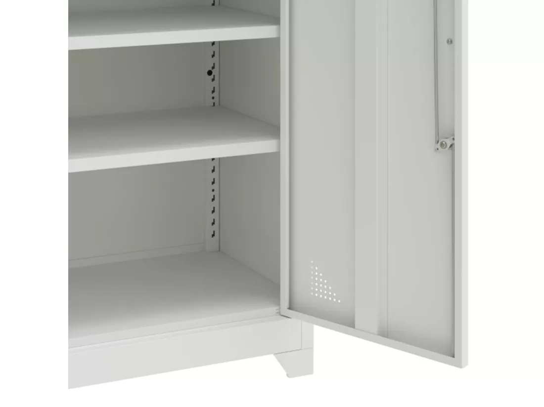 Meuble de Rangement Bureau - Armoire Metallique avec Serrure - Meuble Imprimante avec 2 Etagères Réglables - Blanc - 80 x 40 x 90cm