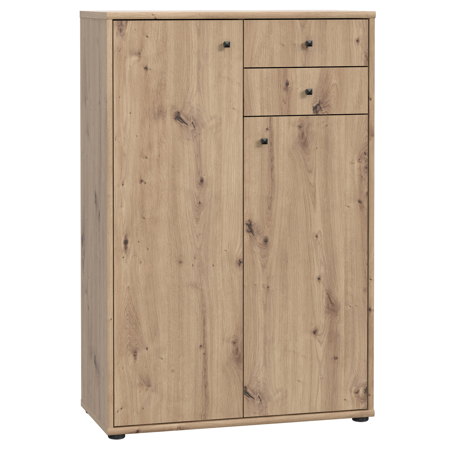 Kommode - Artisan Eiche - 74 cm breit - 2 Türen - 2 Schubkästen