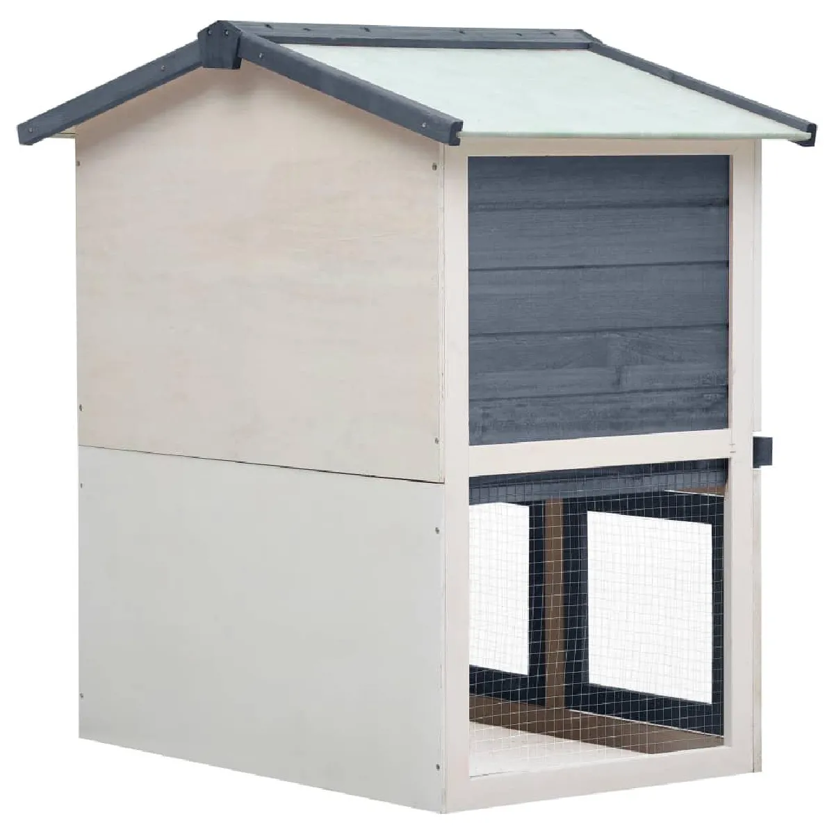 Helloshop26 Clapier 94 x 60 x 98 cm Gris et Blanc