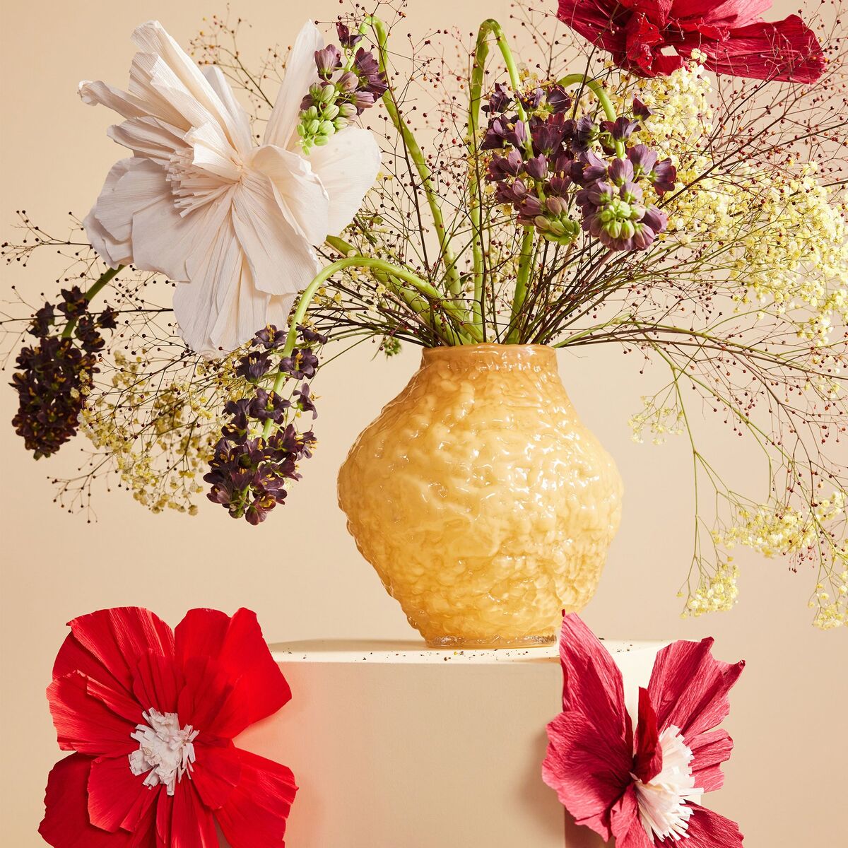 Corallo vase 26 cm, gul