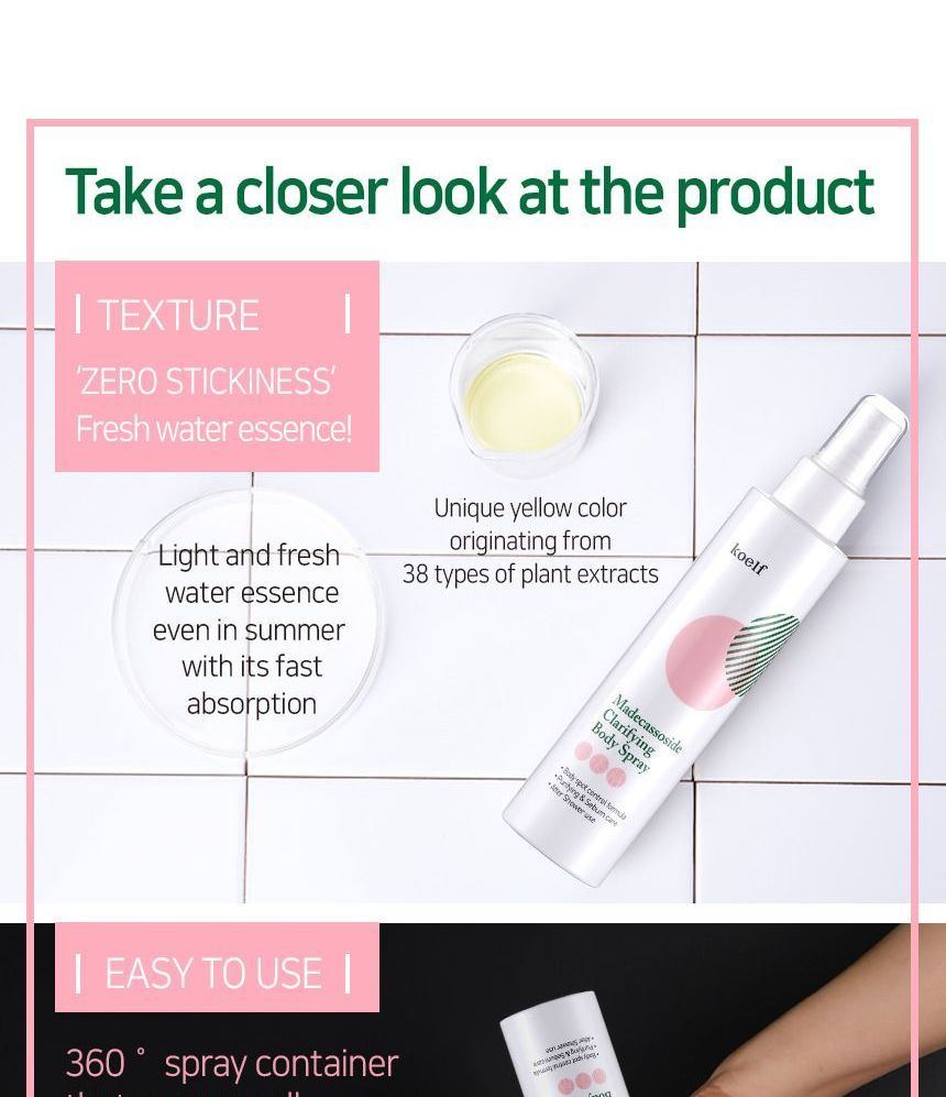 PETITFEE - Koelf Madecassoside Clarifying Body Spray 150ml