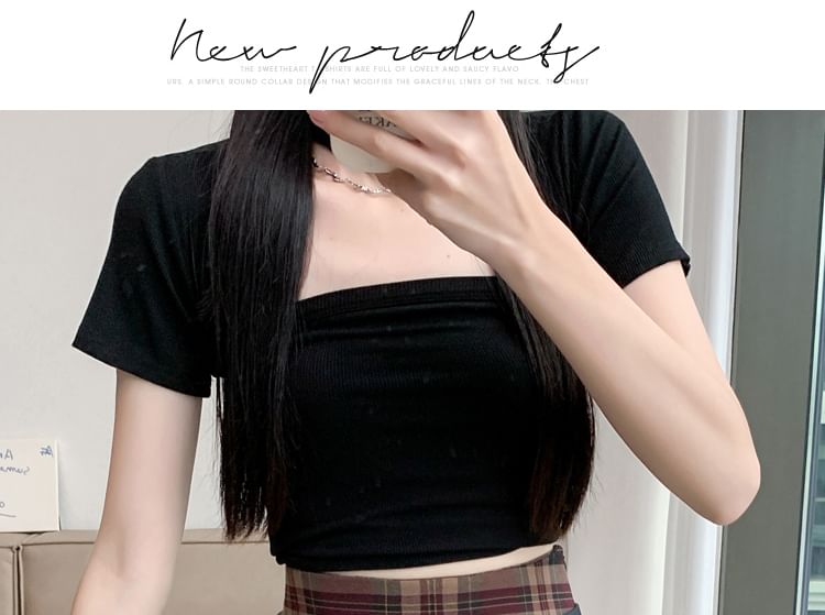 Dute - Hoge taille geruite mini geplooide rok