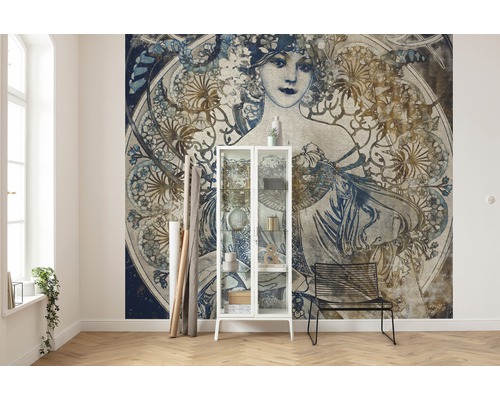 Vliesbehang HX6-041 Porcelaine, set van 6 stuks, 300 x 280 cm