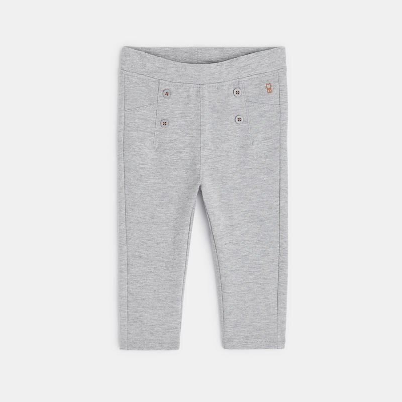 Jegging molleton boutons effet pont gris bébé fille Gris ou noir
