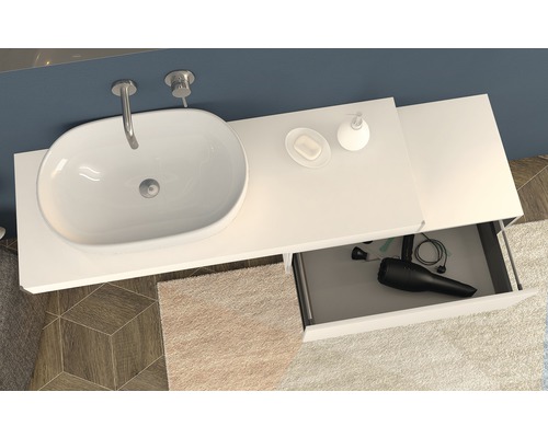 Badkamermeubel, Tavolone 120 x 43 cm, wit