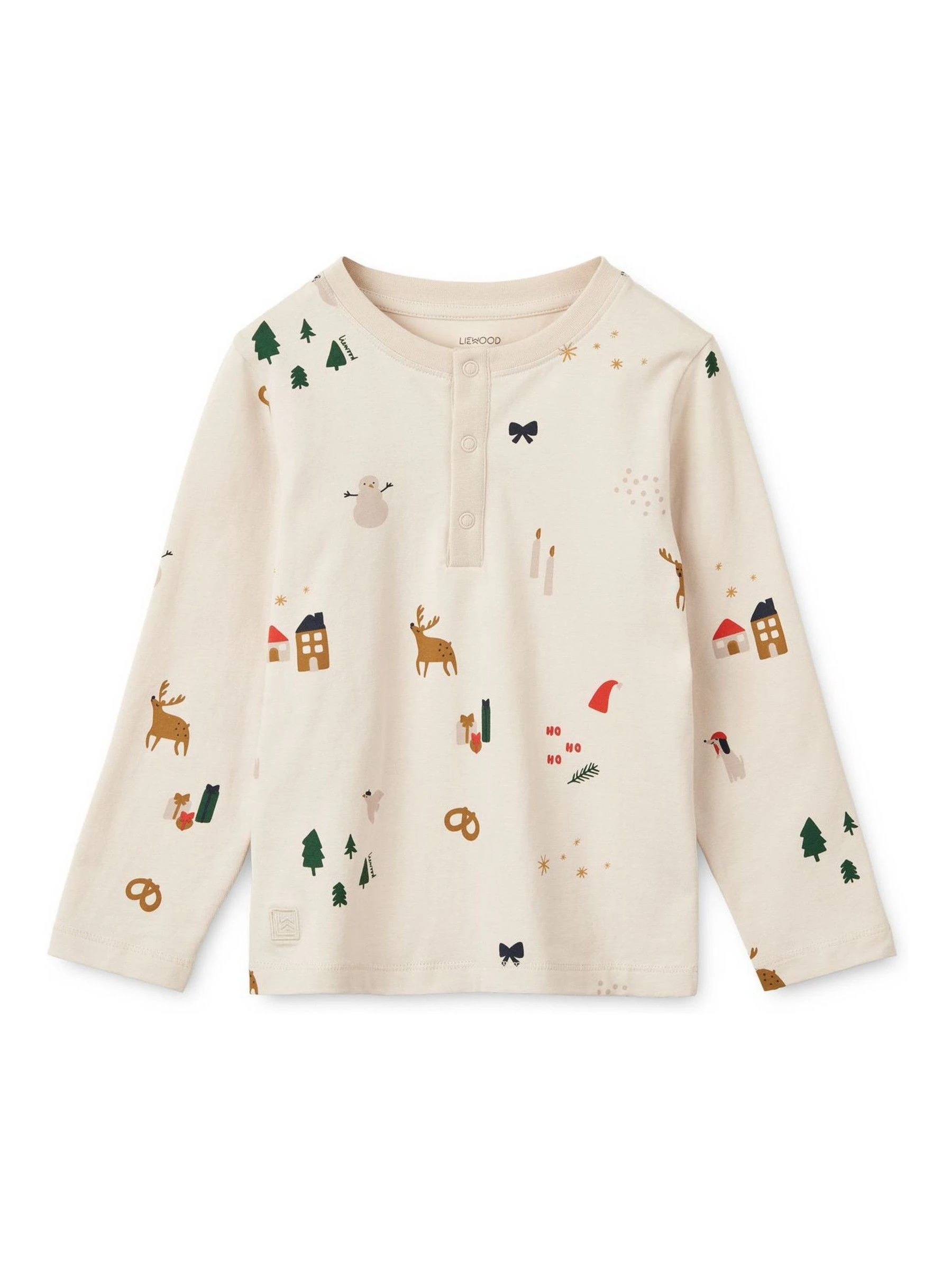 Liewood Crème Wilhelm met print Kerstmis Pyjama's Set