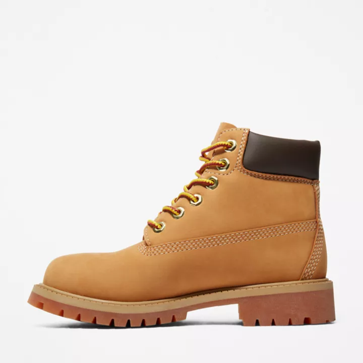 Bota Timberland Premium de 6 polegadas para jovens na cor amarela