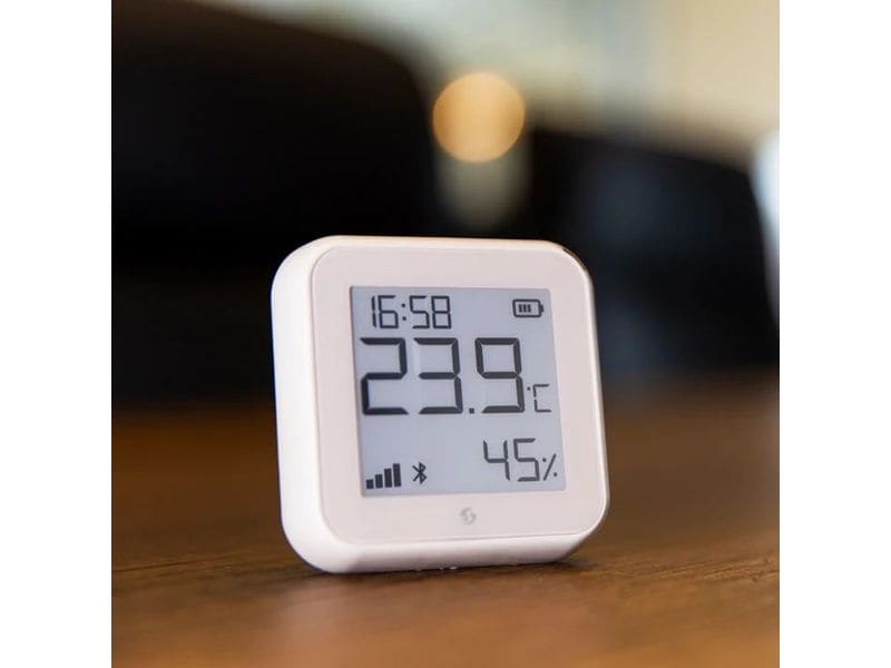 Shelly WLAN-Luftfeuchte- und Temperatursensor H&T Gen3, Wei Smart Home-Thermo-Hygrometer mit WLAN