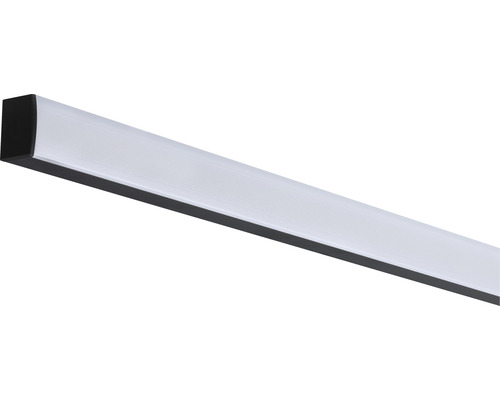 Paulmann aluminium profiel met witte diffuser, Vierkant aluminium/zwart, 2,0 m