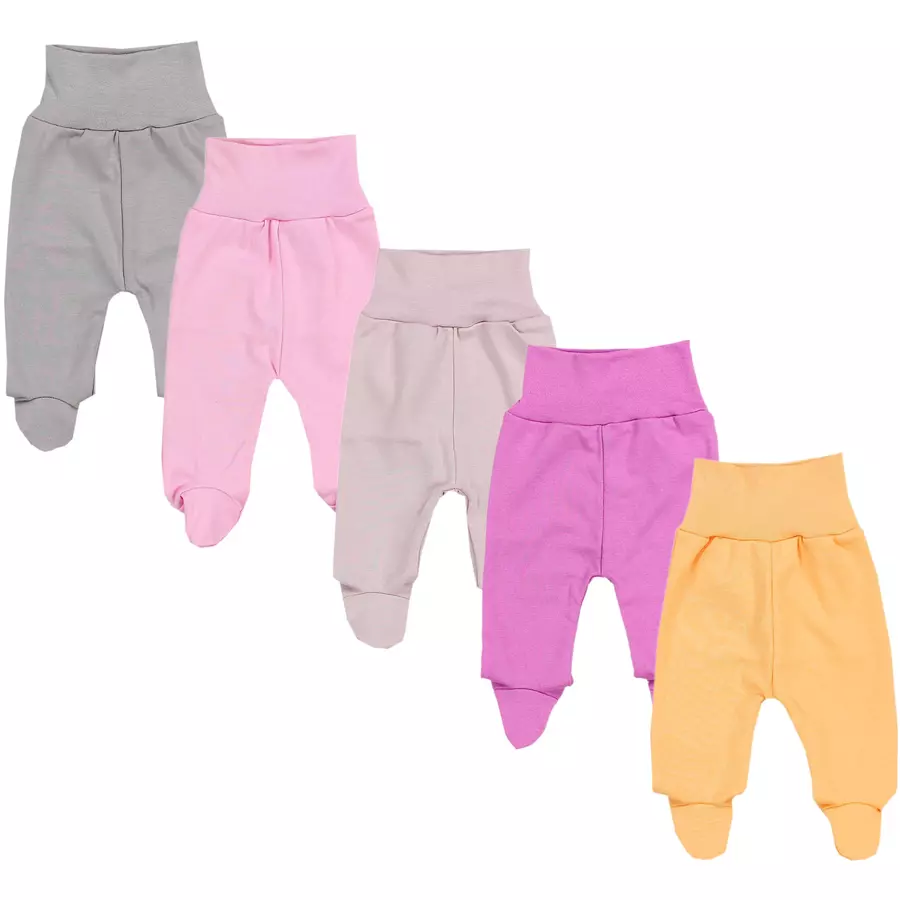 TupTam Baby Strampelhose mit Fuß 5er Pack gelblila