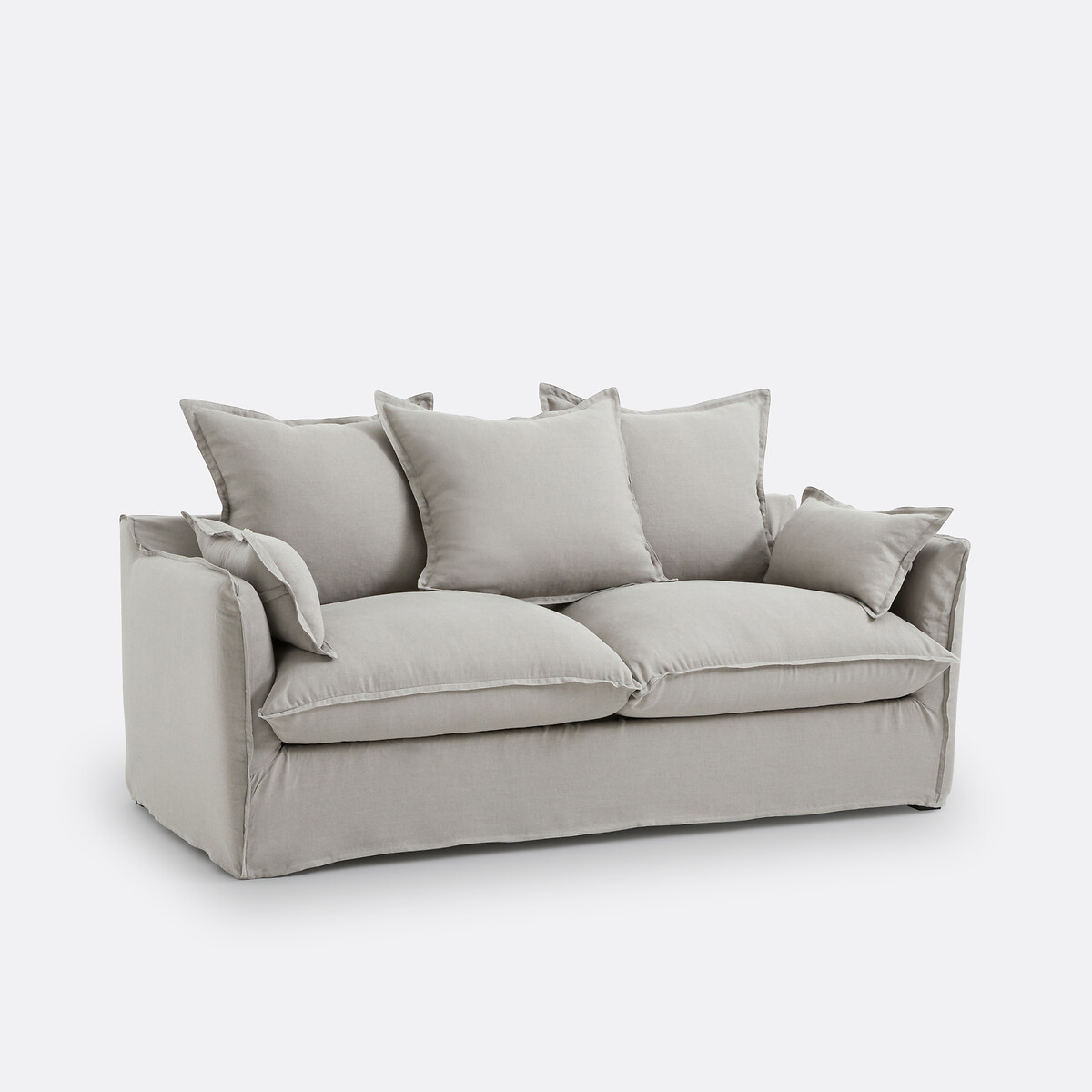 LA REDOUTE INTERIEURS<br>Slaapbank H14 cm, gekreukt linnen, Odna