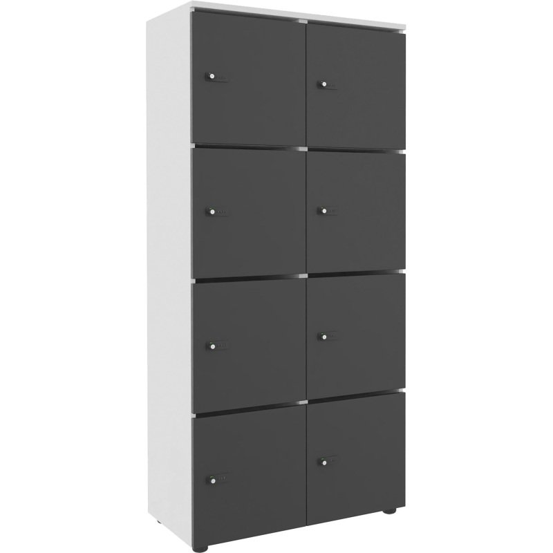 Casier de rangement de bureau Flexycaz 8 cases -8 portes individuelles -2 x 4 cases L 80 x P 42 x H 173,5 cm + clé pass