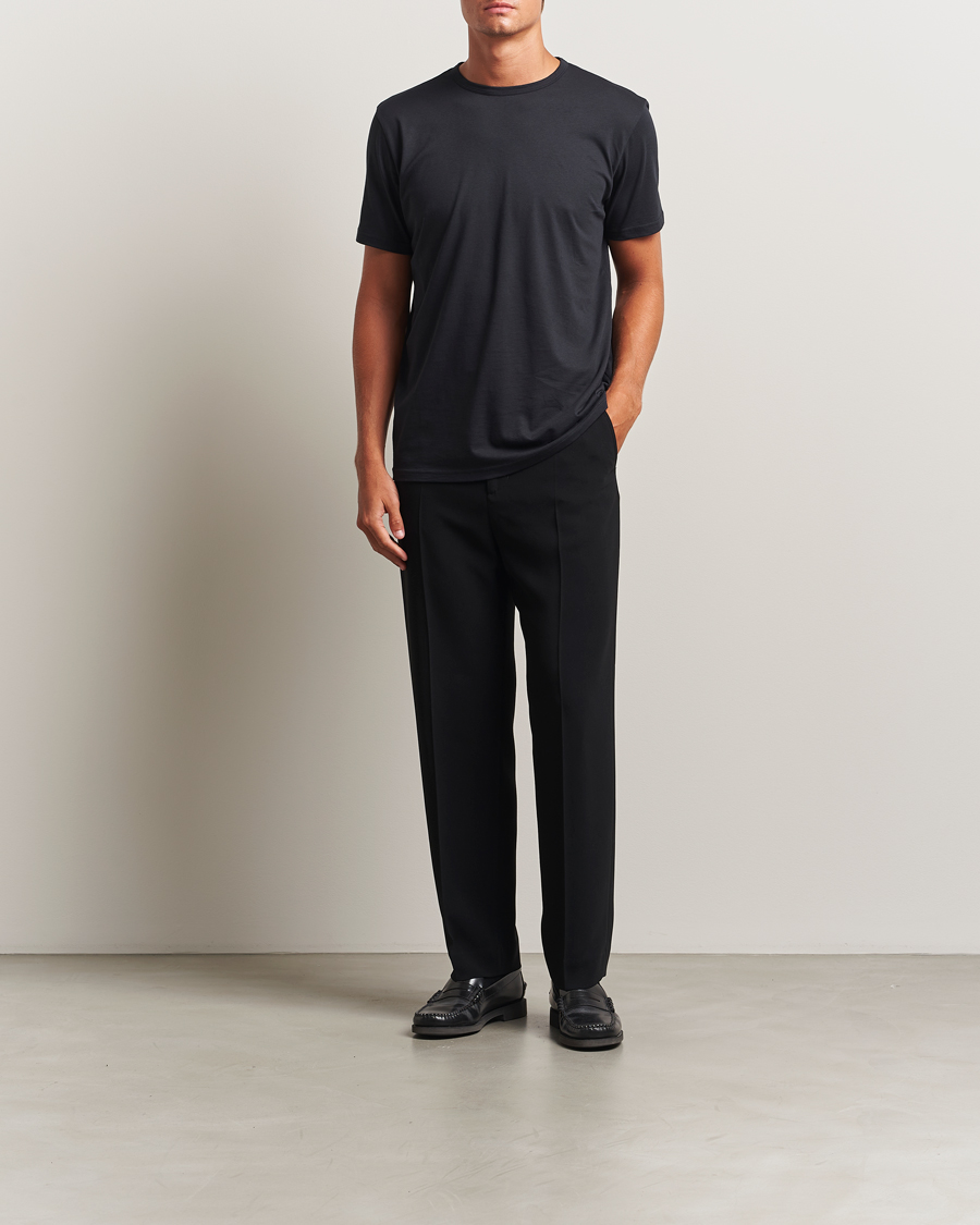 Stenströms Solid Cotton T-Shirt Black