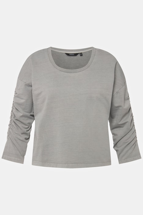 Sweatshirt, kurz, Oversized, Rundhals, 3/4-Arm