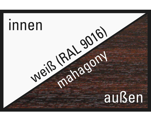 Zij-ingangsdeur A02 1000 x 2000 mm DIN Links wit/mahonie met helder glas incl. krukgarnituur, profielcilinder