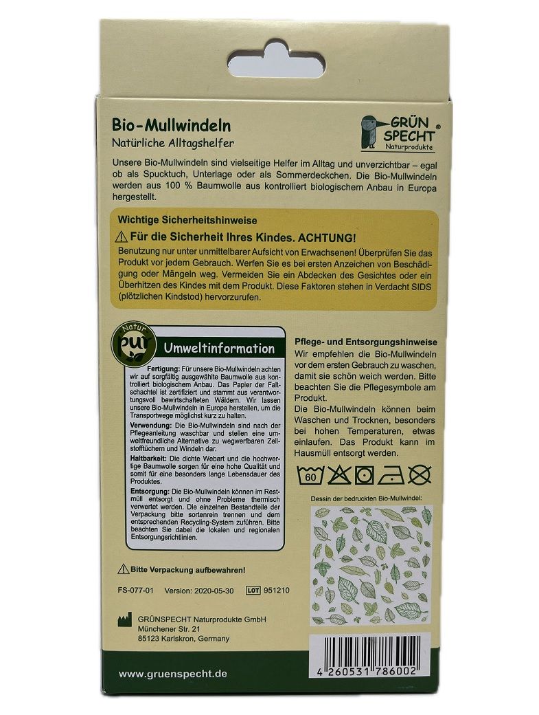 Grünspecht Bio Mullwindeln 