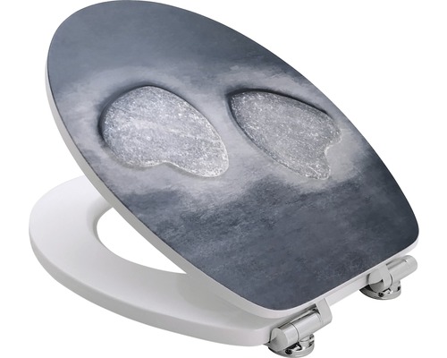 form&style toiletzitting Stone Heart met soft-close mechanisme, grijs