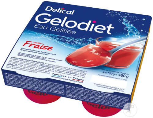 Gelodiet Eau Gélifiée Fraise 4x120g